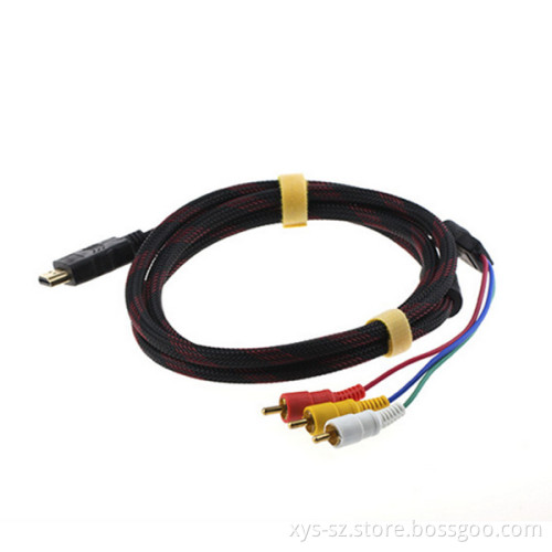 Full HD 1080P gold plated hdmi to 3 rca cable/